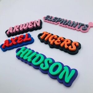 Custom Name Tag 3D Printed Keyring Multicolored Keychain Kids Bag Tags Luggage